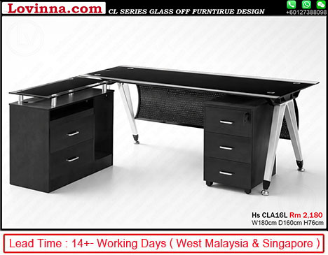 glass surface executive office desk