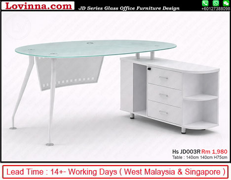 designer workstation white glossy finish