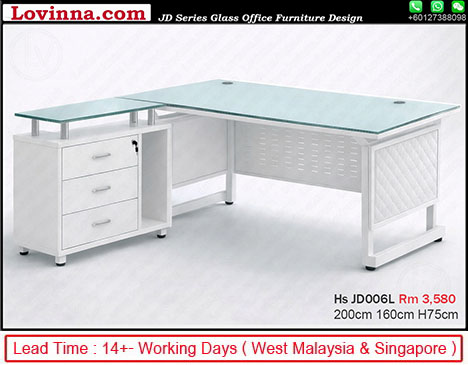 glass top desk with minimalist design