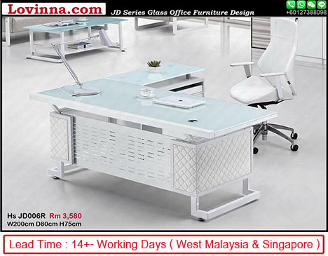 white top glass office table with pvc
