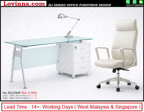 L shape office desk with drawer unit
