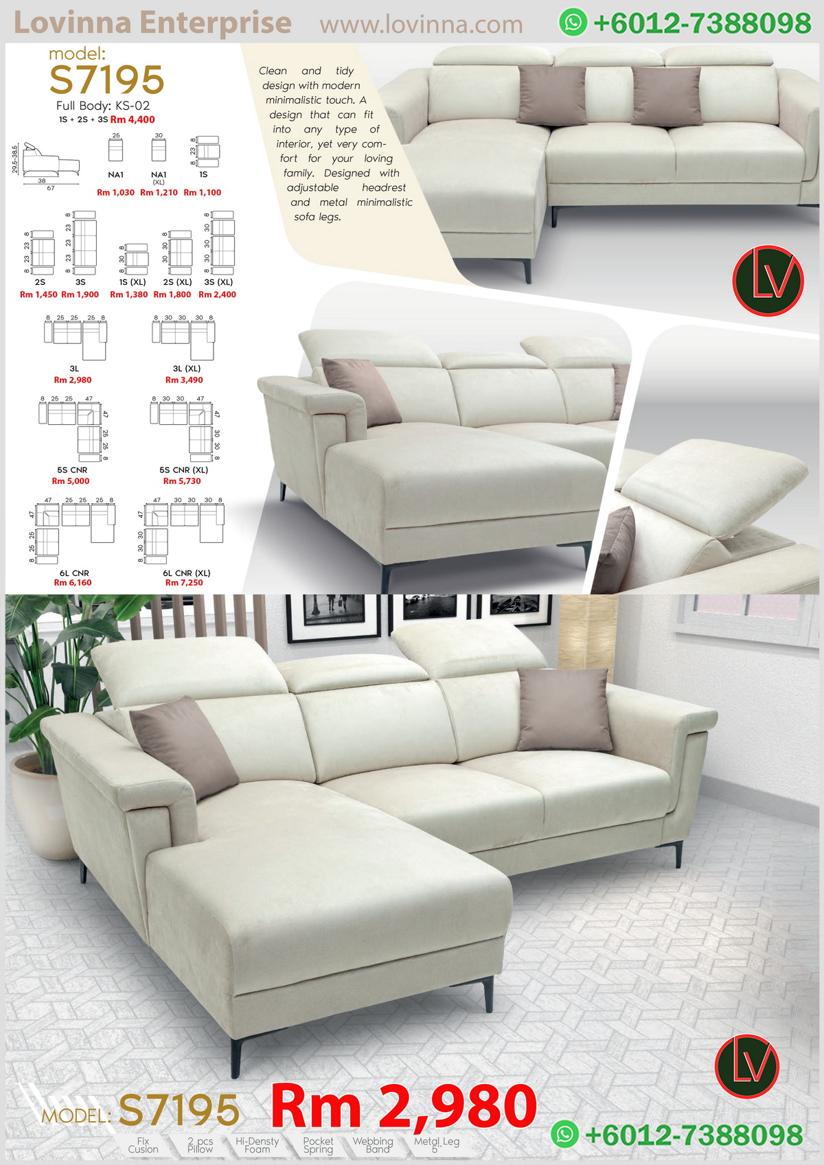comfortable fabric sofa