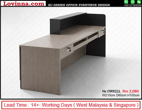 reception table internal layout elegant front desk workspace