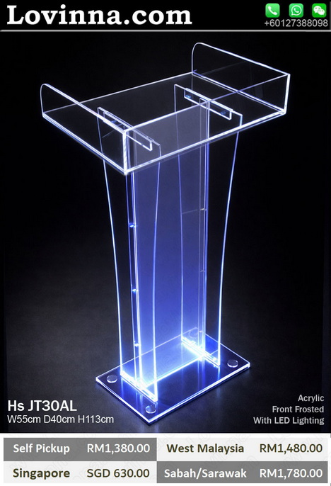 Transparent acrylic podium rostrum for speeches